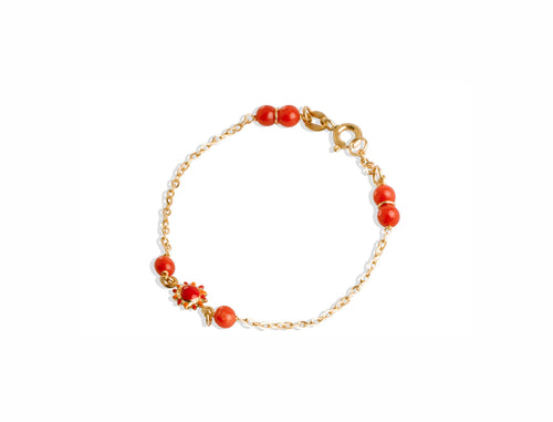 RED CORAL BRACELET IN 18K ITALIAN GOLD