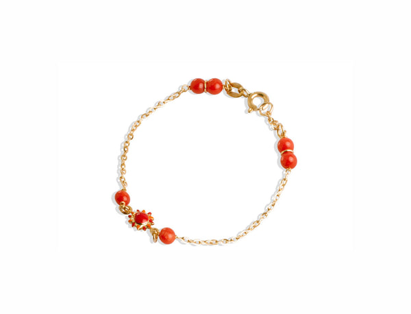 RED CORAL BRACELET IN 18K ITALIAN GOLD