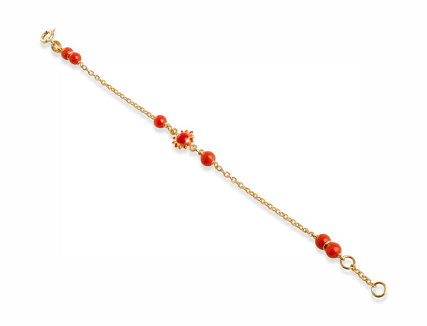 RED CORAL BRACELET IN 18K ITALIAN GOLD