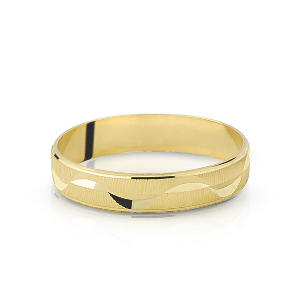 Mens Yellow Gold Art Deco Antique Carved Wheat Wedding Ring - 10K, 14K, 18K  - 4mm Wide — Antique Jewelry Mall