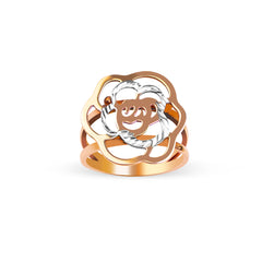 FLOWER RING IN 18K TWO TONE GOLD