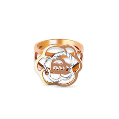 FLOWER RING IN 18K TWO TONE GOLD