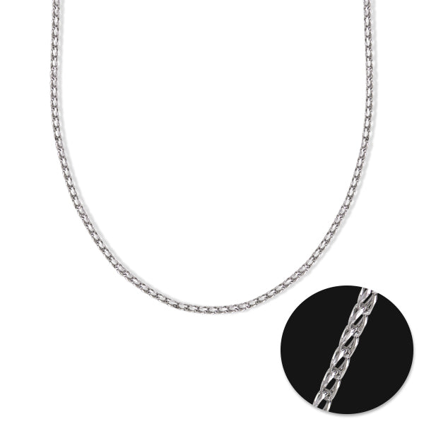 FOXTAIL CHAIN IN 14K WHITE GOLD (28")