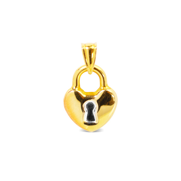 HEART LOCK PENDANT IN  18K YELLOW GOLD