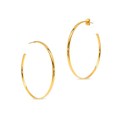 OPEN HOOP-LOOP EARRINGS IN 18K YELLOW GOLD