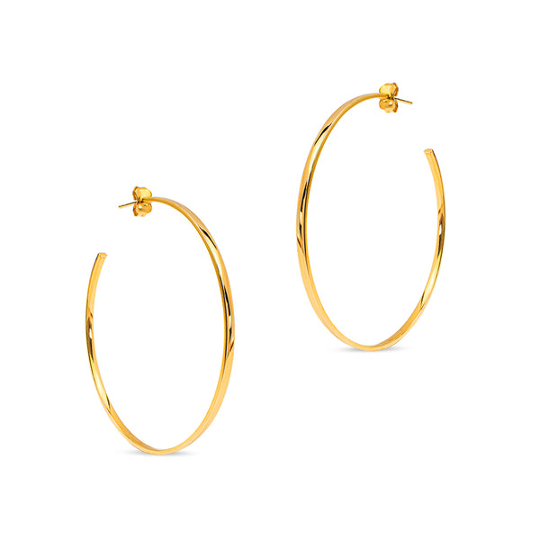 OPEN HOOP-LOOP EARRINGS IN 18K YELLOW GOLD