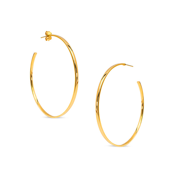 OPEN HOOP-LOOP EARRINGS IN 18K YELLOW GOLD