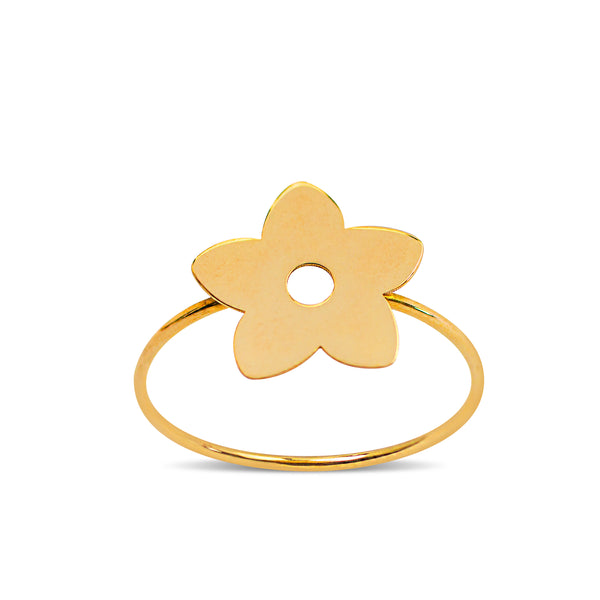 FLOWER LADIES RING IN 18K YELLOW GOLD