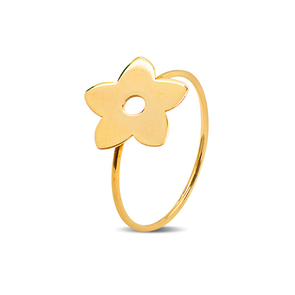 FLOWER LADIES RING IN 18K YELLOW GOLD