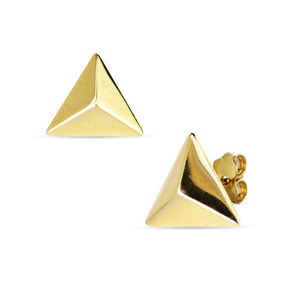 TRIANGLE-SHAPED EARRINGS IN 18K YELLOW GOLD