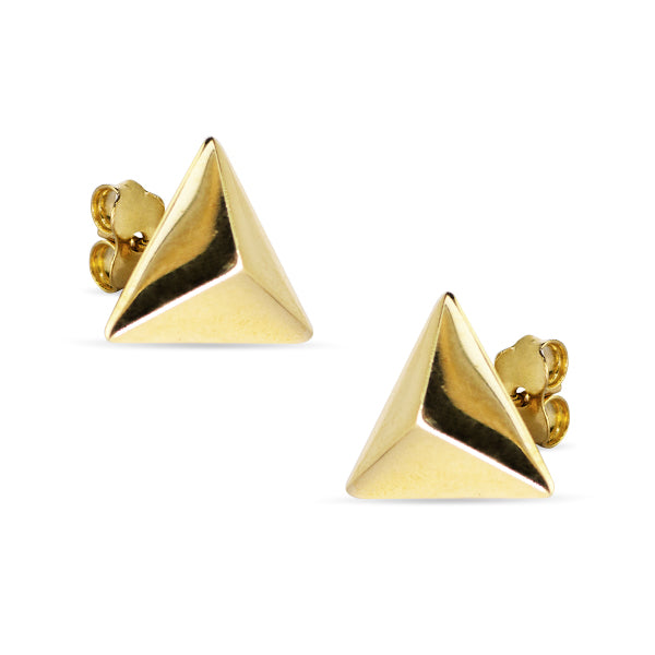 TRIANGLE-SHAPED EARRINGS IN 18K YELLOW GOLD