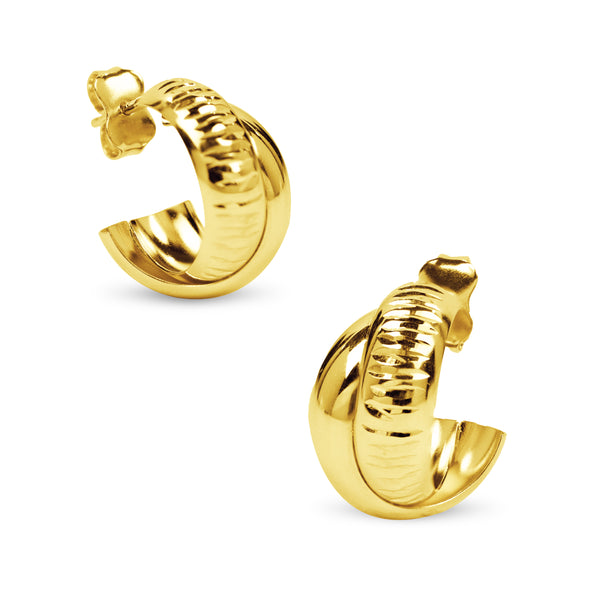 HALF CREOLLA EARRINGS IN 14K YELLOW GOLD