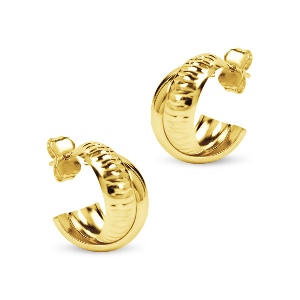 HALF CREOLLA EARRINGS IN 14K YELLOW GOLD