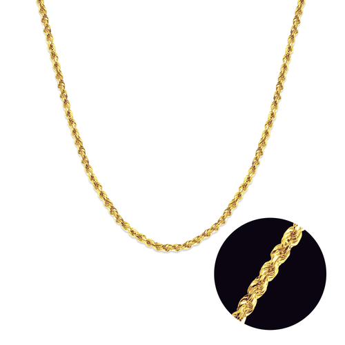 ROPE CHAIN NECKLACE IN 14K YELLOW GOLD