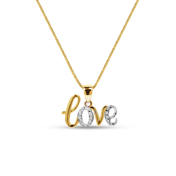 TWO-TONE LOVE PENDANT WITH CHAIN IN 18K GOLD