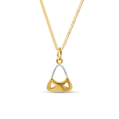 TWO-TONE LADY BAG HEART PENDANT WITH CHAIN IN 18K GOLD