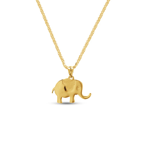 ELEPHANT PENDANT WITH CHAIN IN 18K YELLOW GOLD
