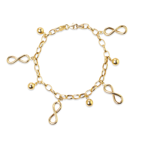 INFINITY CHARM BRACELET IN 14K YG