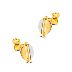 TWO-TONE OVAL EARRING IN 18K GOLD