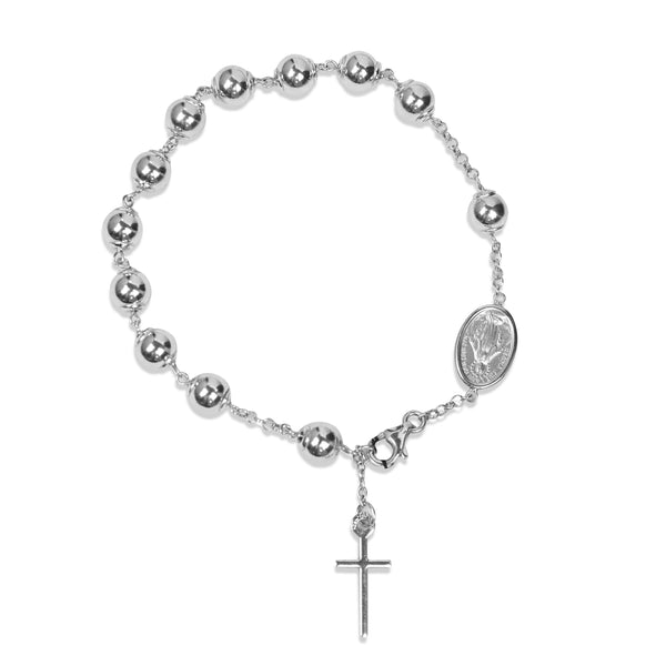 ROSARY BRACELET IN 14K WHITE GOLD