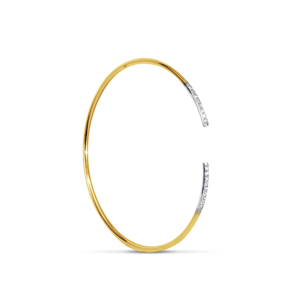 TWO TONE OPEN BIAC BRACELET IN 14K GOLD