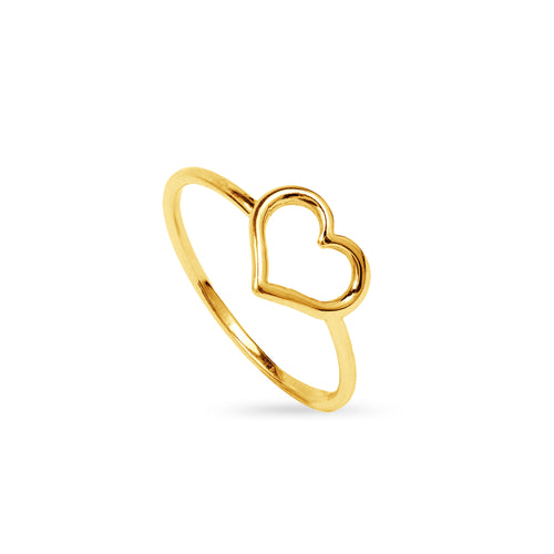 HEART CUT OUT RING IN 18K YELLOW GOLD