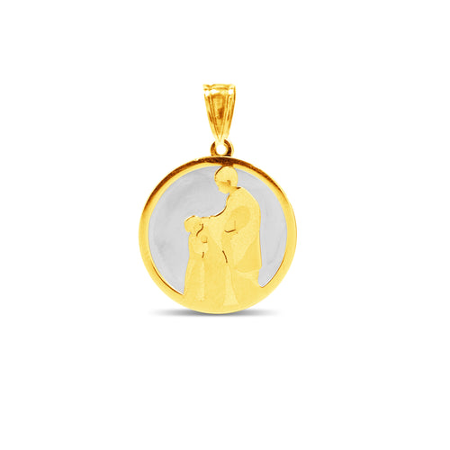 TWO-TONE FATHER AND CHILD PENDANT IN 18K GOLD