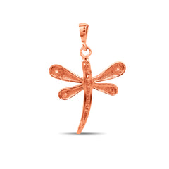 DRAGON FLY WITH CUBIC ZIRCONIAN PENDANT IN 18K ROSE GOLD