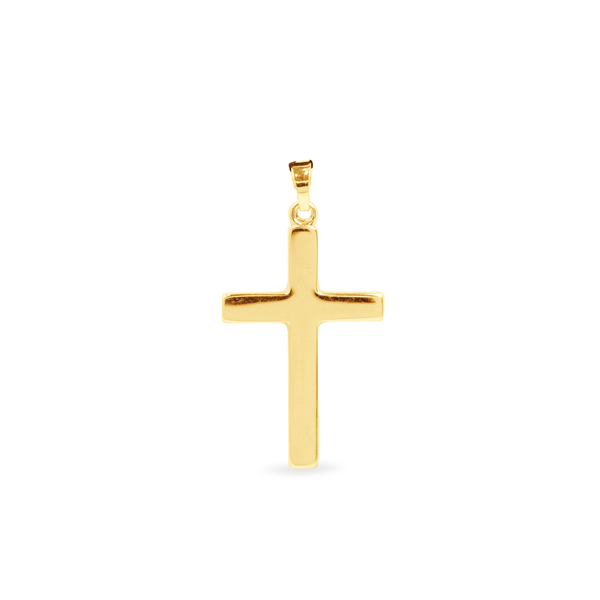 PLAIN CROSS RELIGIOUS PENDANT IN 18K YELLOW GOLD