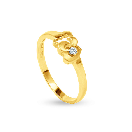 HEARTS MERGE RING WITH DIAMOND IN 14K YELLOW GOLD