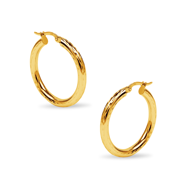 PLAIN HOOP EARRINGS IN 18K YELLOW GOLD