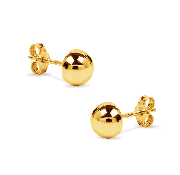 HALF BALL EARRINGS IN 14K YELLOW GOLD