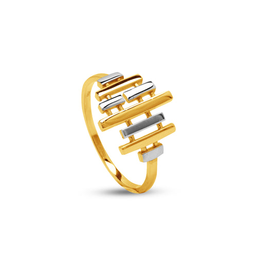 TWO-TONE PULSE RING IN 18K YELLOW GOLD