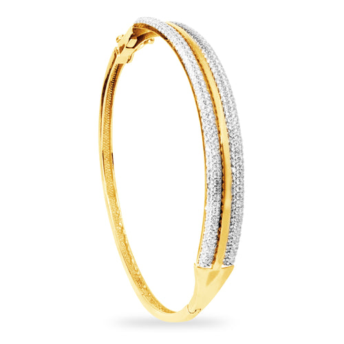 BANGLE WITH CUBIC ZIRCONIAN IN 18K YELLOW GOLD
