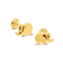 ELEPHANT THREADED EARRINGS IN 18K YELLOW GOLD