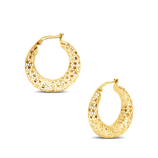 GRADUATED HOOP EARRINGS IN 14K YELLOW GOLD