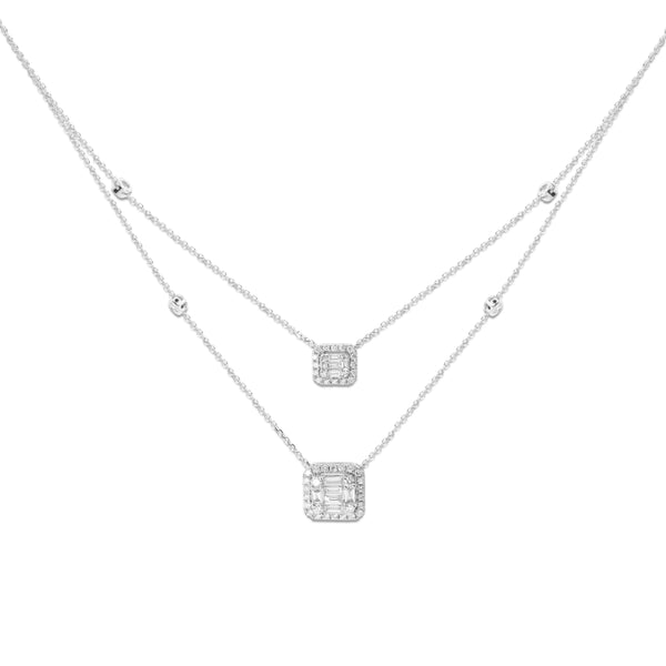 TWO-LAYERED DIAMOND CHOKER IN 18K WHITE GOLD