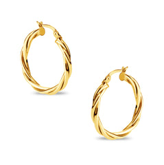 TWISTED LOOP EARRING IN 18K YELLOW GOLD