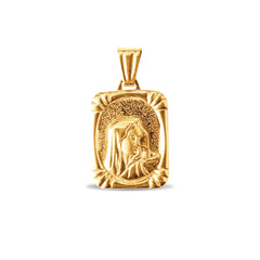 MARY WITH FRAME PENDANT IN 18K YELLOW GOLD