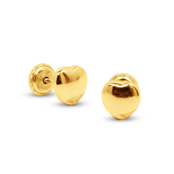 HEART THREADED EARRINGS IN 18K YELLOW GOLD