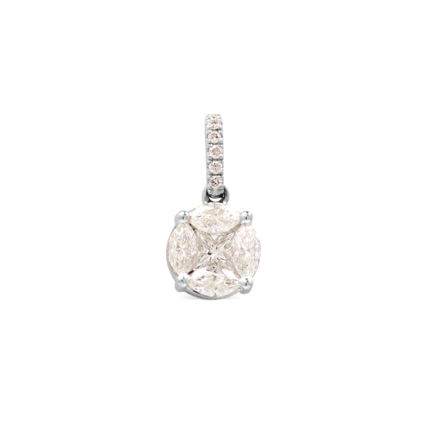 SLIDE DROP DIAMOND PENDANT IN 18K WHITE GOLD – F&C Jewelry | The