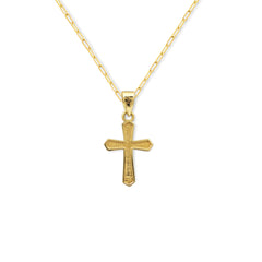 TWO-TONE CROSS PENDANT WITH CHAIN IN 18K GOLD