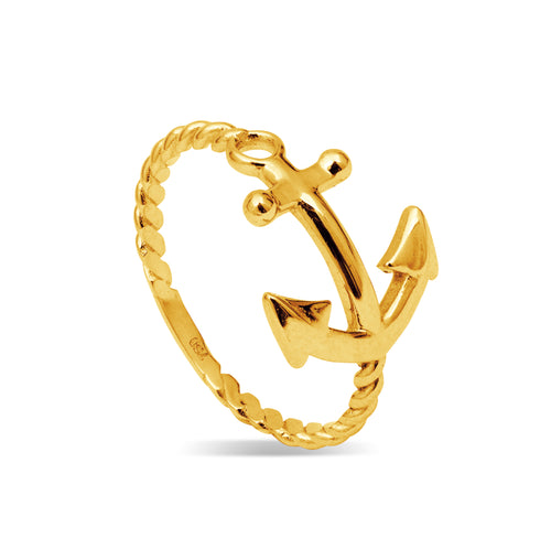 ANCHOR LADIES RING IN 18K YELLOW GOLD