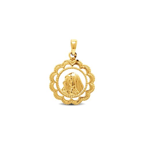 MARY MIRACULOUS FILIGREE PENDANT IN 14K YELLOW GOLD
