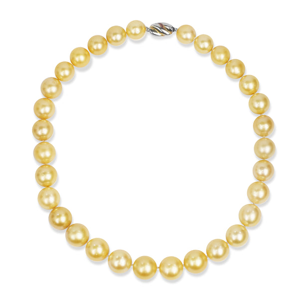 ROUND GOLD SOUTH SEA PEARL IN SILVER LOCK