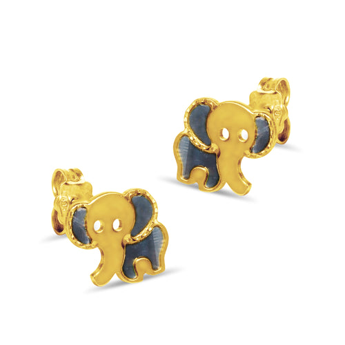 ELEPHANT EARRINGS IN 14K YELLOW GOLD