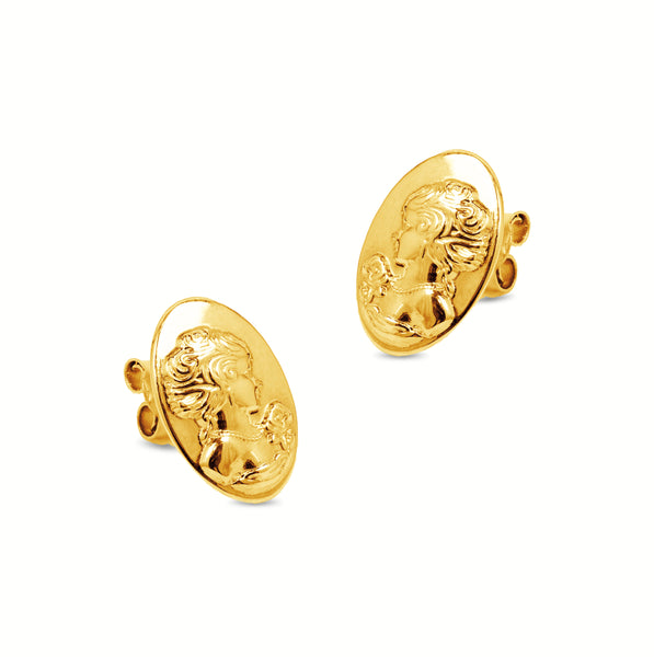 CAMEO EARRINGS IN 18K YELLOW GOLD