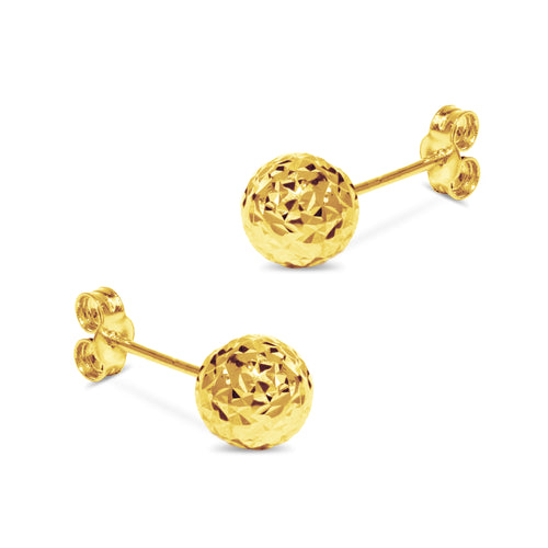 DIAMOND CUT EARRINGS IN 18K YELLOW GOLD