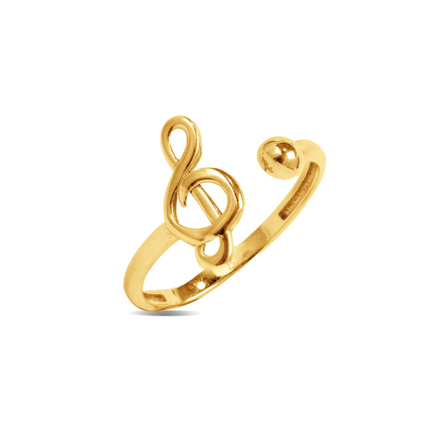 TREBLE CLEF RING IN 18K  YELLOW GOLD