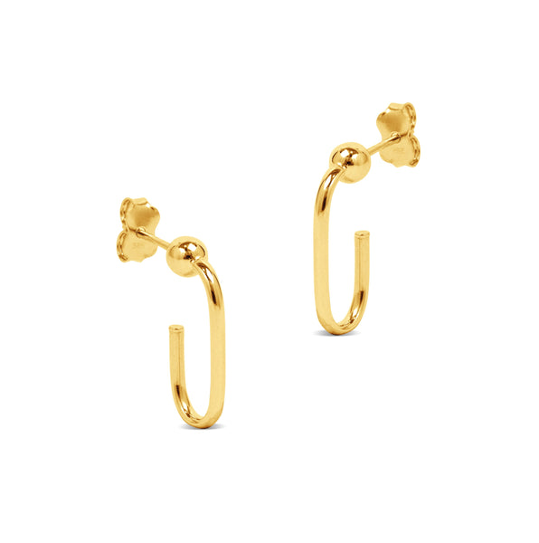 SPHERE HUGGIE EARRINGS IN 14K YELLOW GOLD